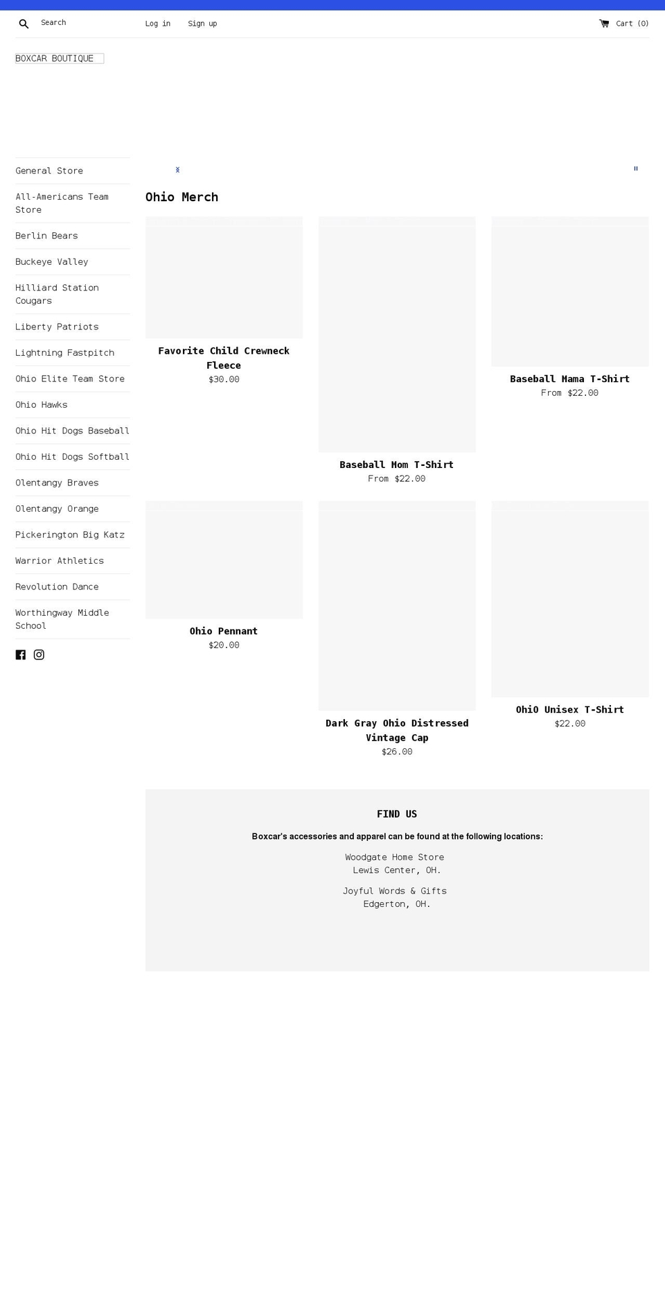 boxcarspirit.com shopify website screenshot