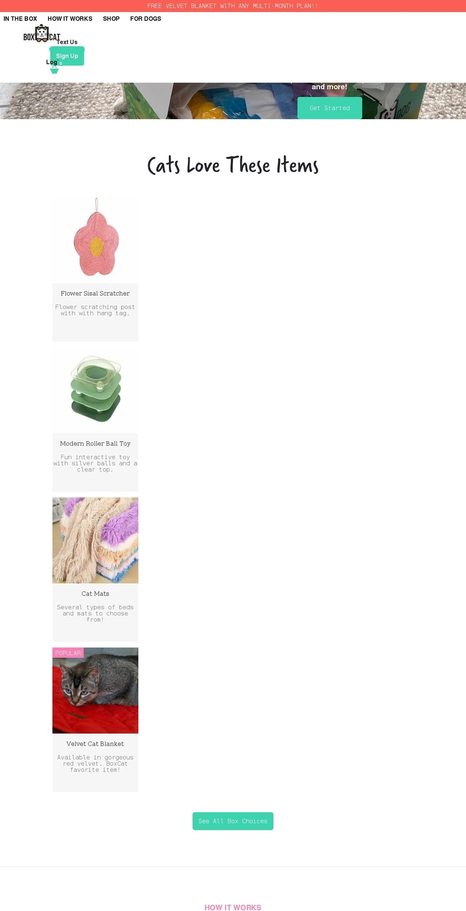 boxcat.com shopify website screenshot