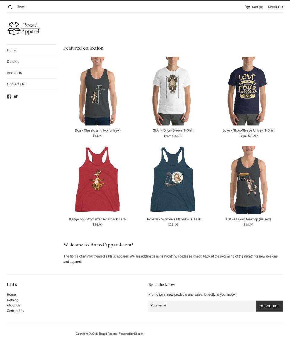 boxedapparel.com — Shopify storefront screenshot