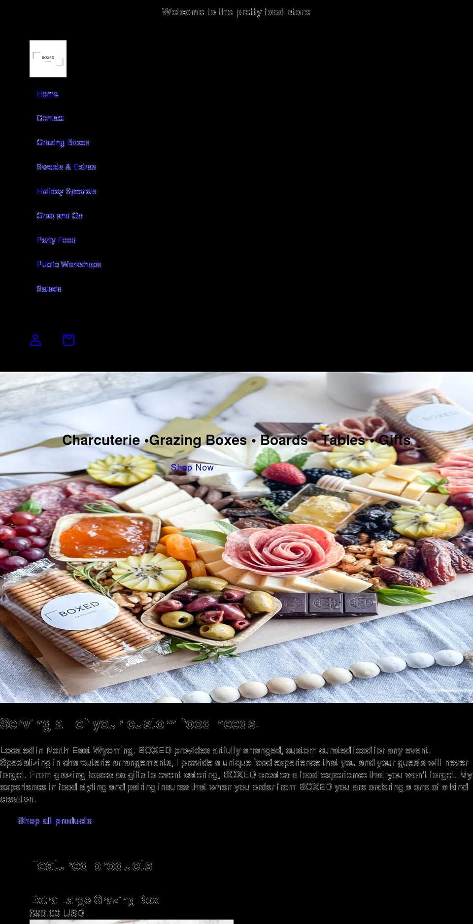 boxedbychristine.com shopify website screenshot