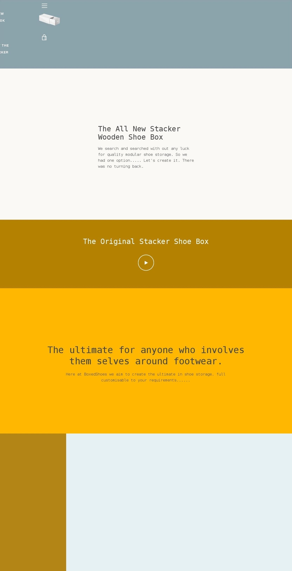 boxedshoes.com shopify website screenshot