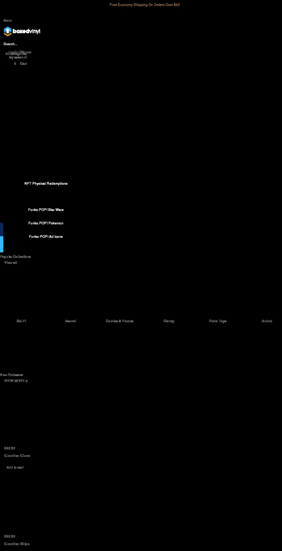 boxedvinyl.com shopify website screenshot