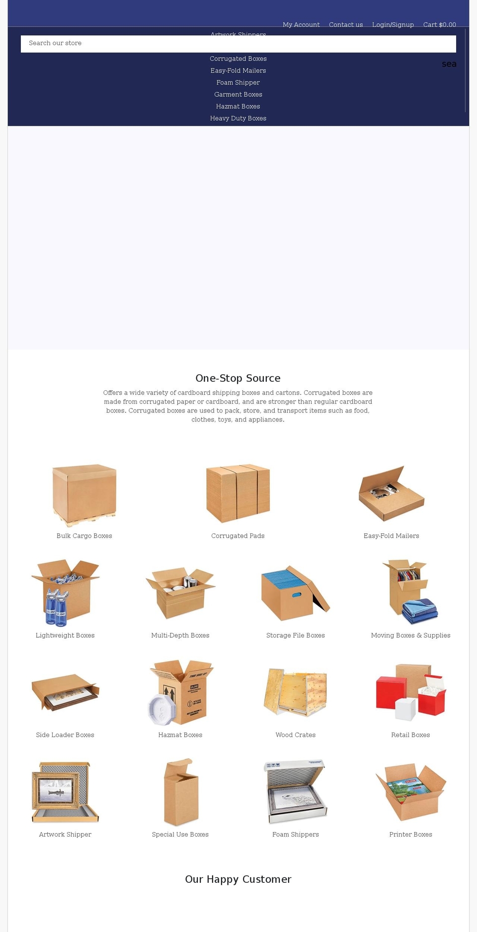 Custom Design Shopify theme site example boxedwholesale.com