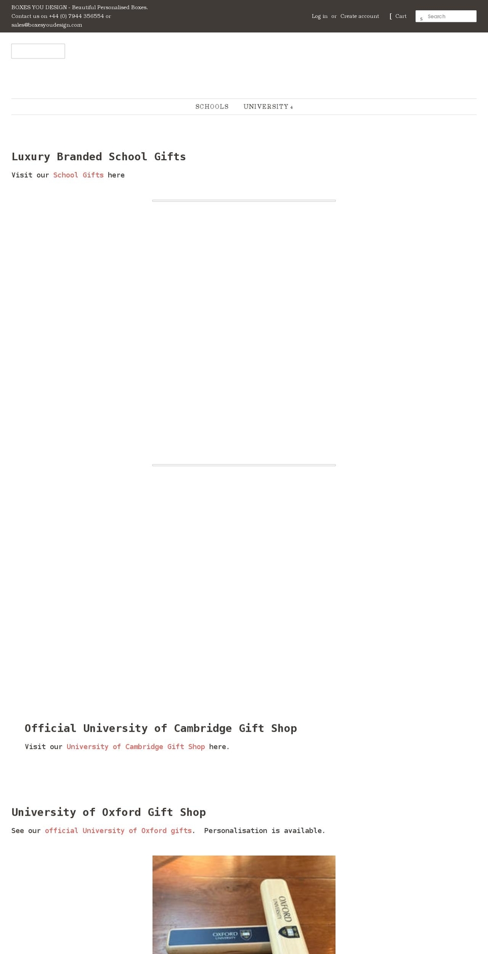 boxesyoudesign.com shopify website screenshot