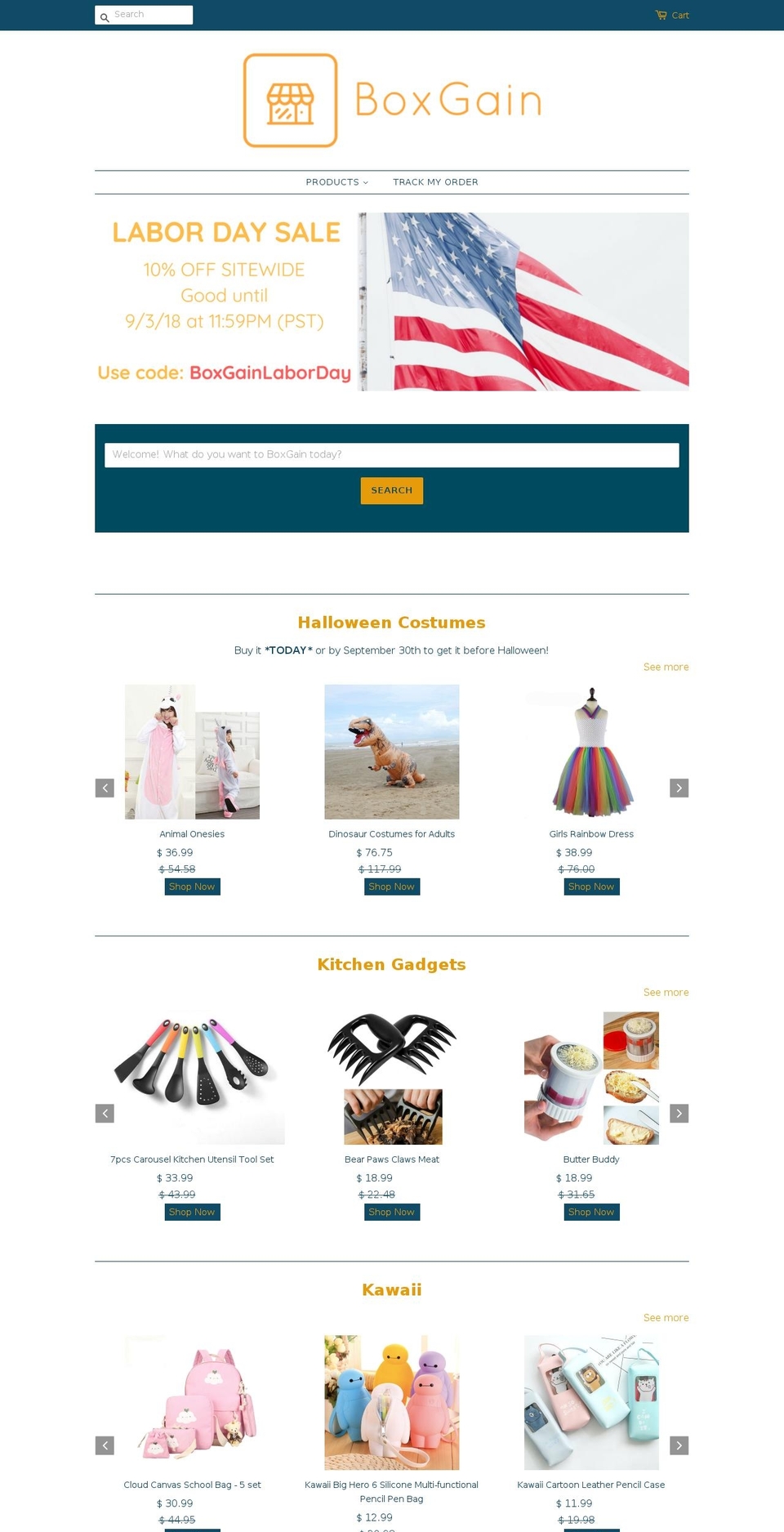 boxgain.com — Shopify storefront screenshot
