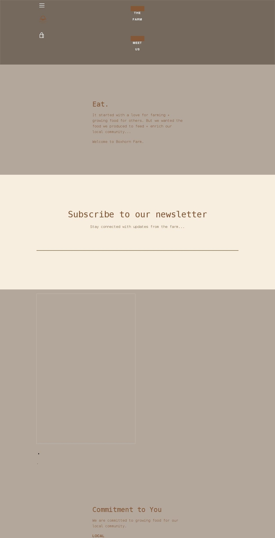 boxhornfarm.com shopify website screenshot