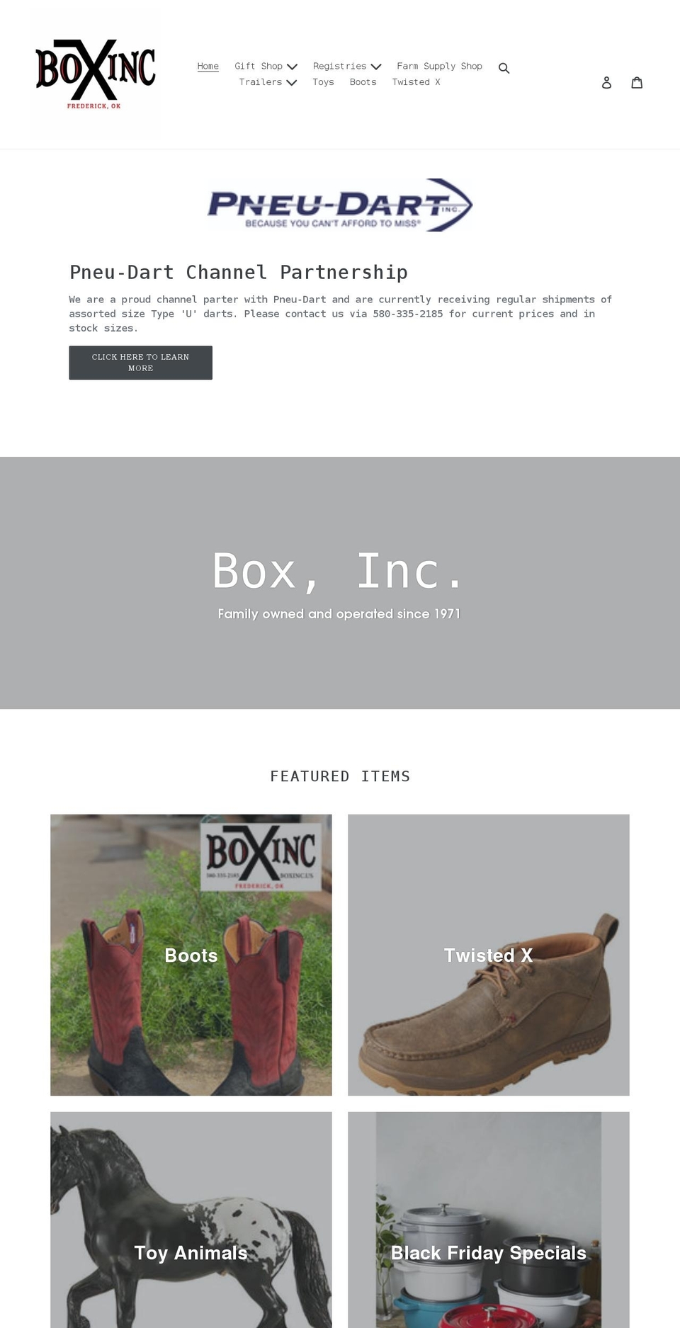 boxinc.us shopify website screenshot