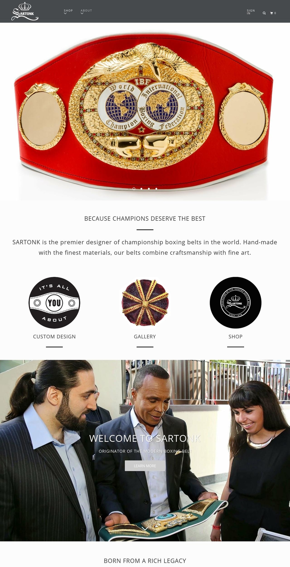 boxingcrown.com — Shopify storefront screenshot
