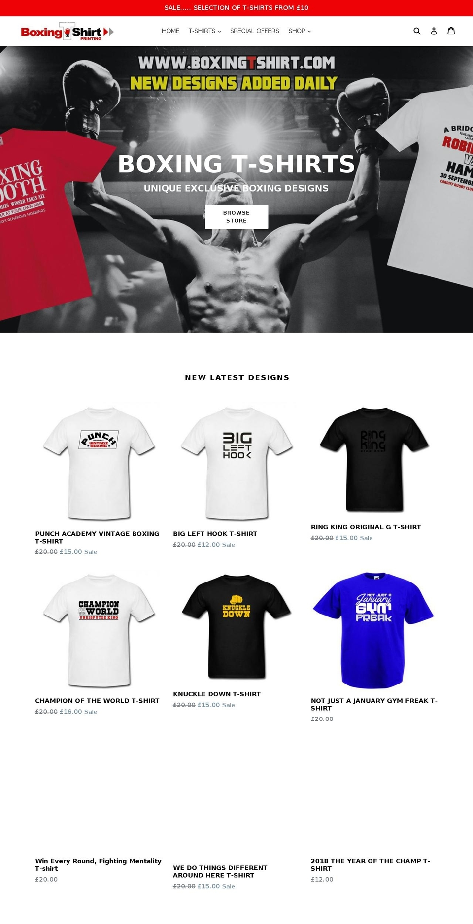 boxingtshirt.com — Shopify storefront screenshot