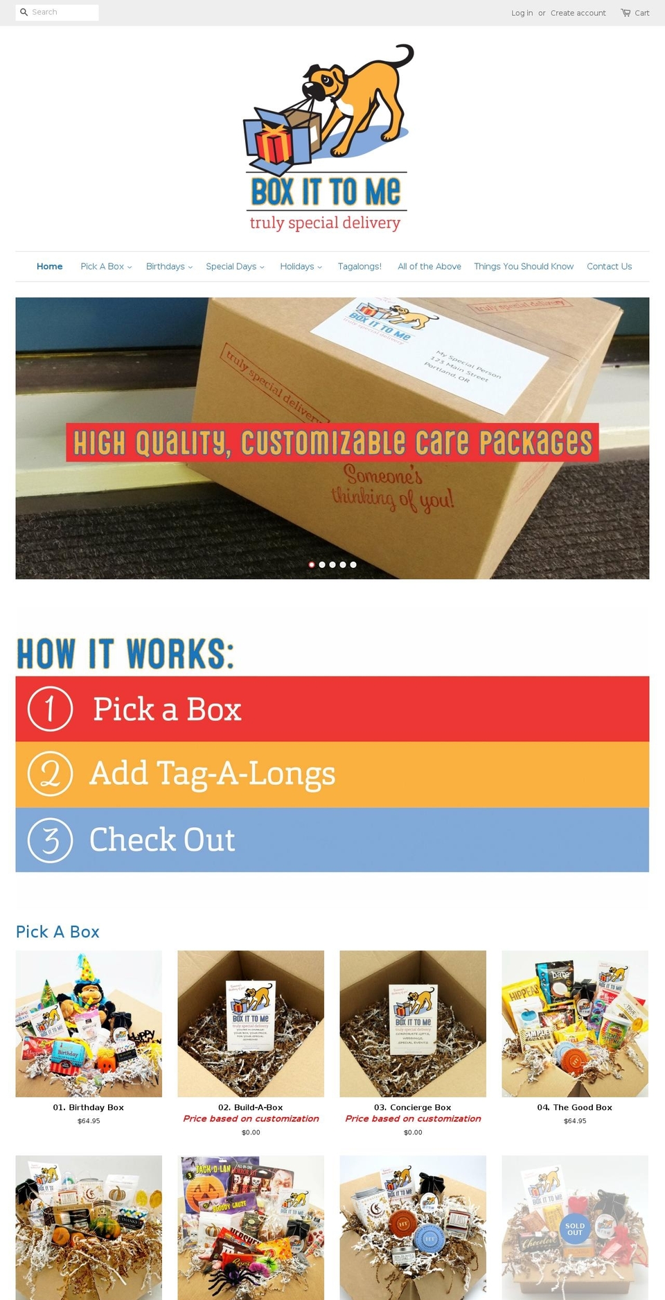boxittome.net shopify website screenshot