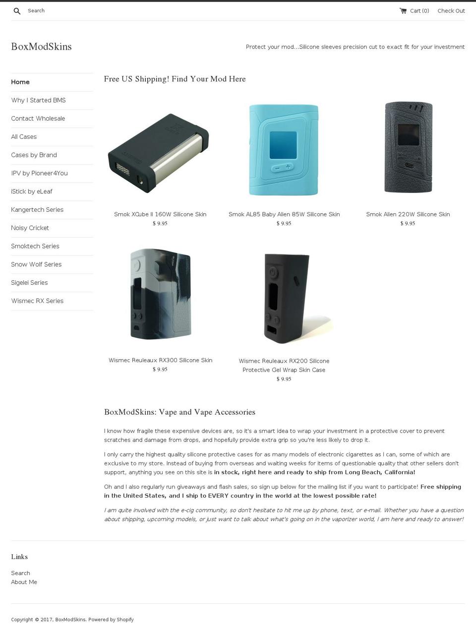 boxmodskins.com shopify website screenshot