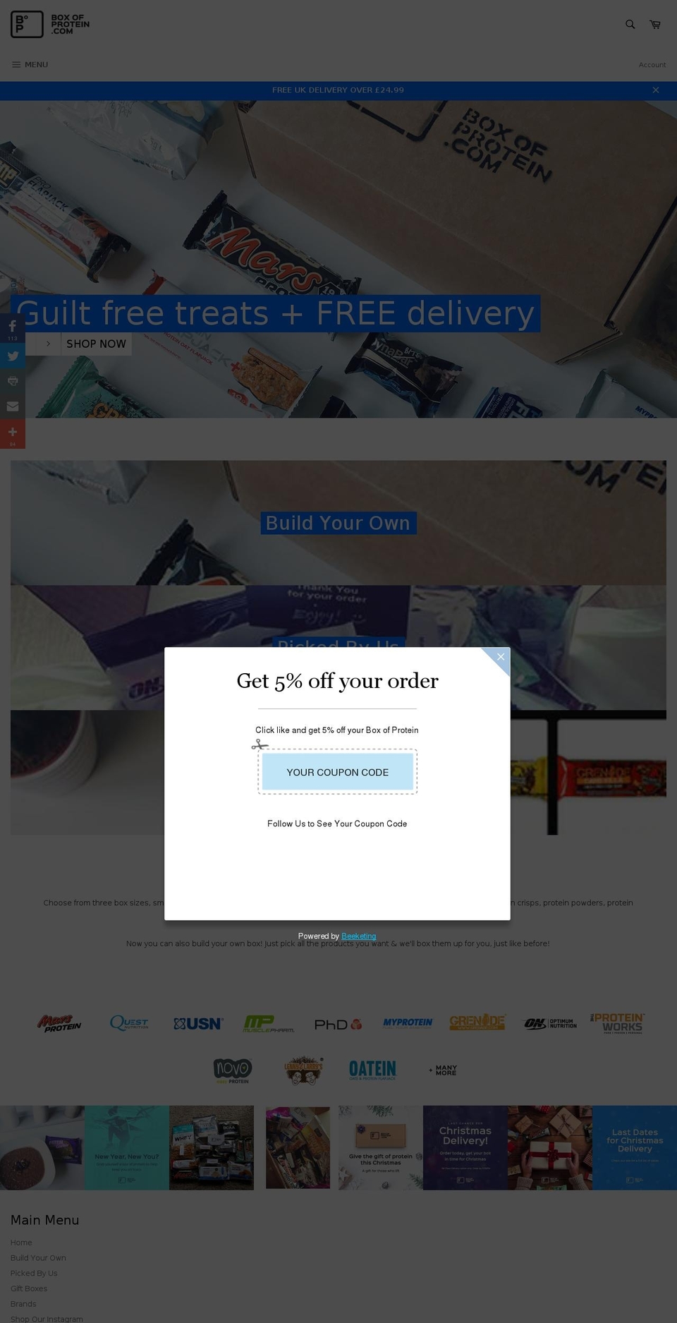 boxofprotein.com shopify website screenshot