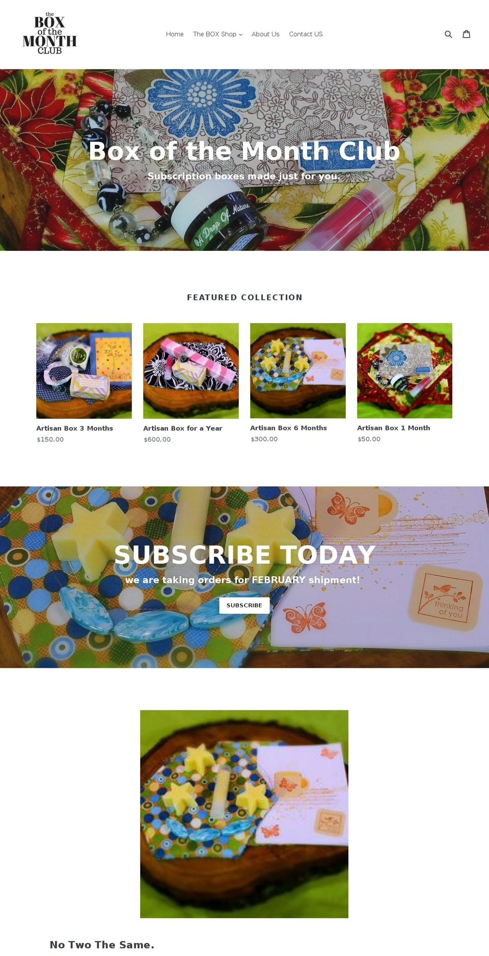 boxofthemonthclub.com — Shopify storefront screenshot
