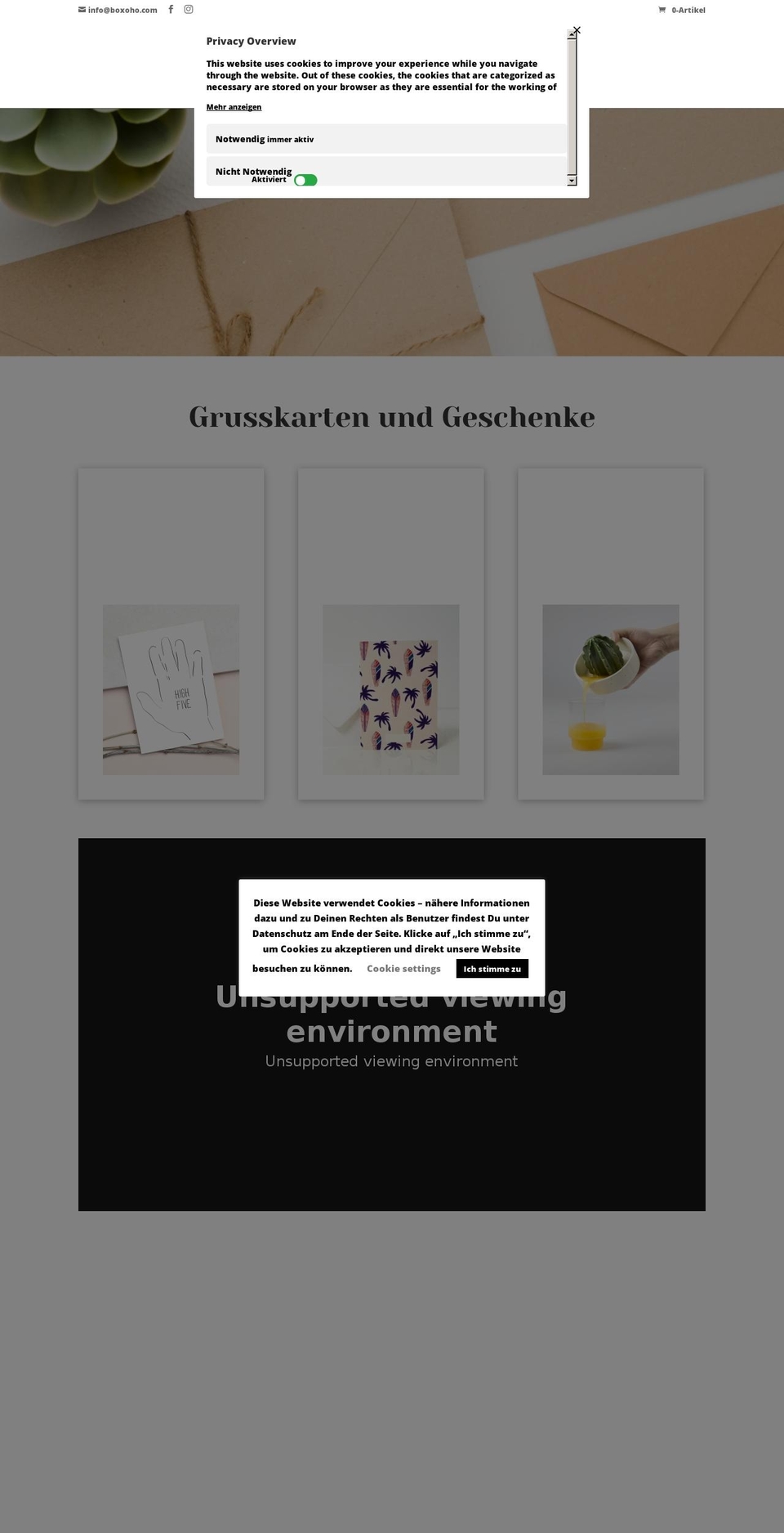 boxoho.com — Shopify storefront screenshot