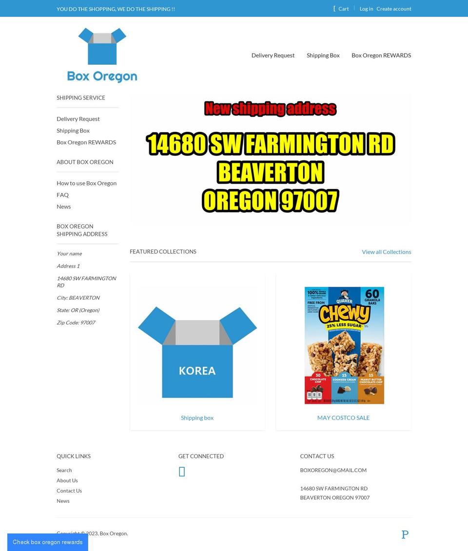 boxoregon.myshopify.com shopify website screenshot