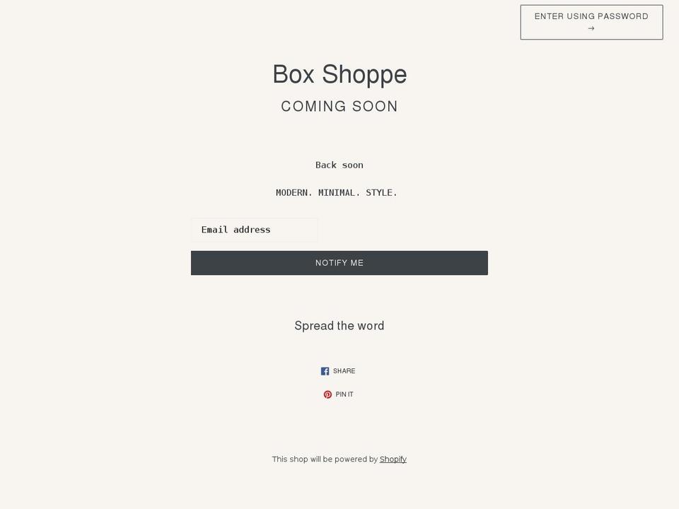 boxshoppela.com shopify website screenshot