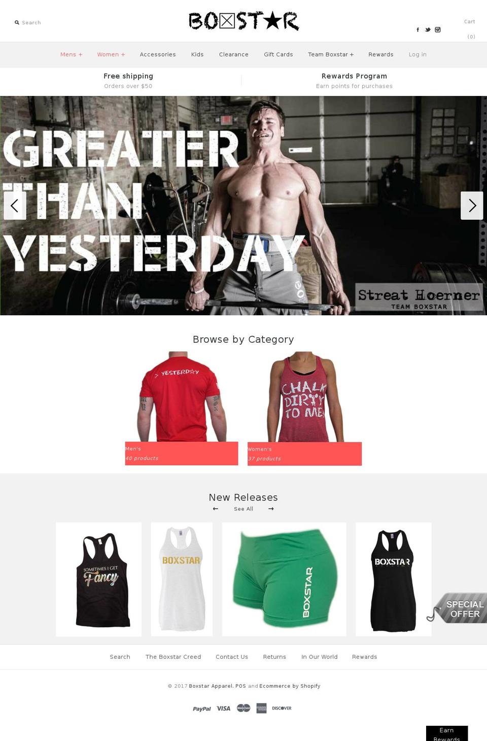 boxstarapparel.com shopify website screenshot