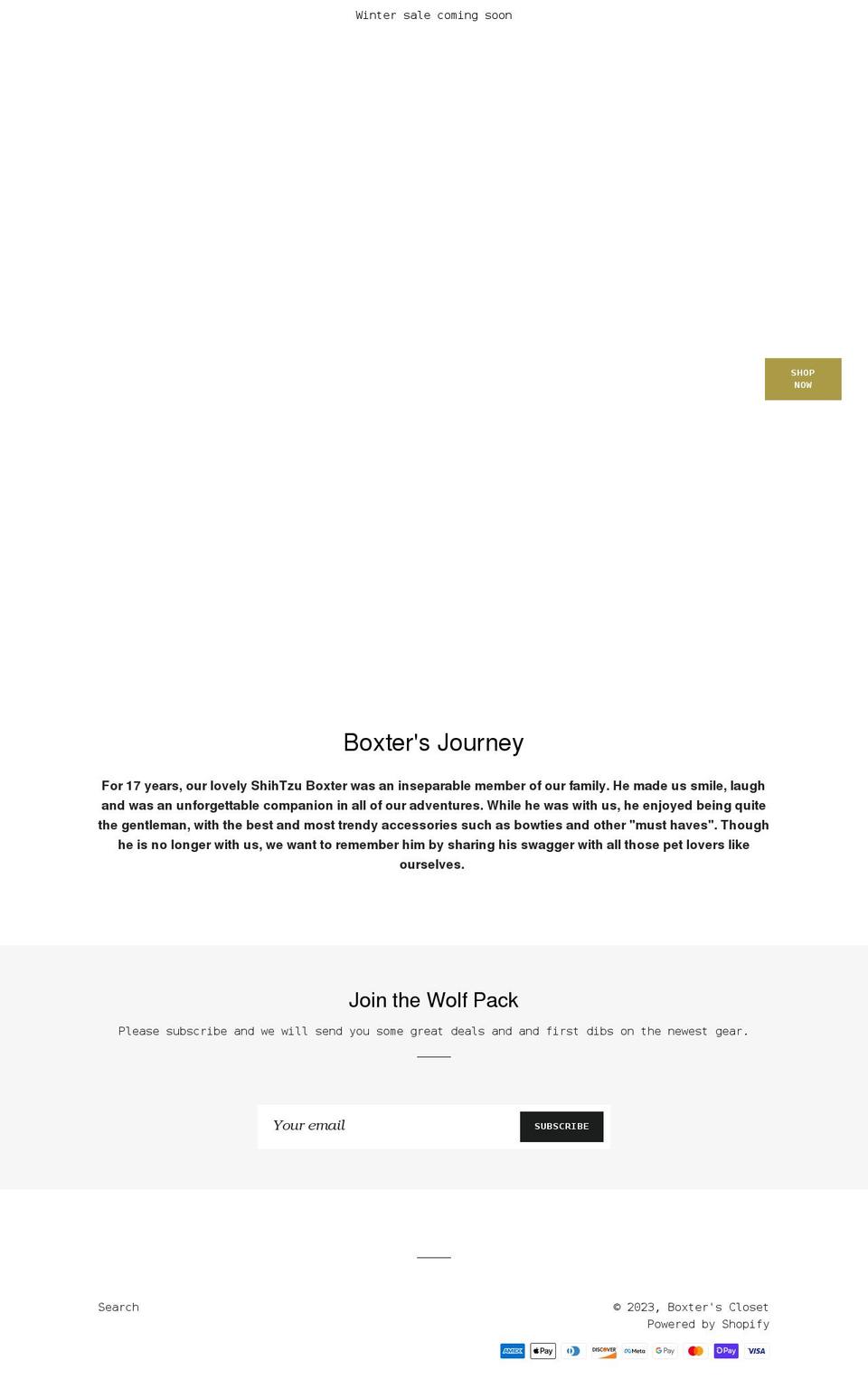 boxterscloset.com shopify website screenshot