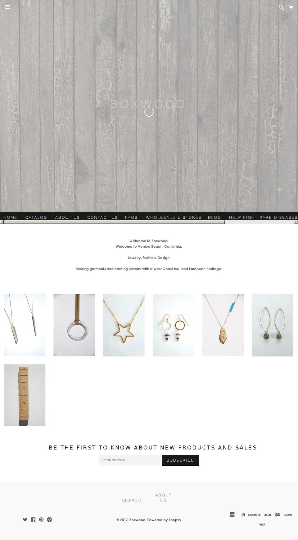 boxwood-jewelry.com shopify website screenshot