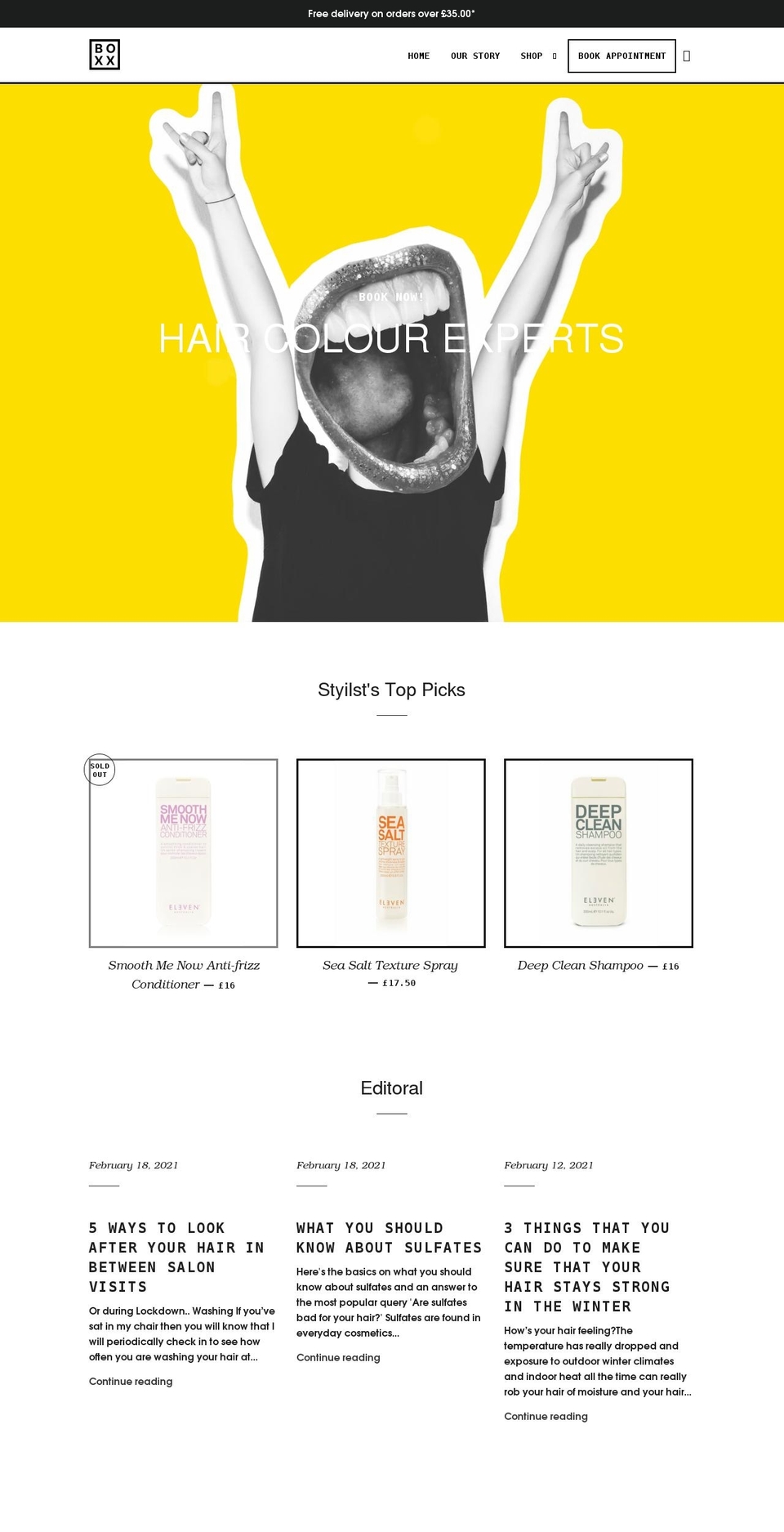 boxxhair.com shopify website screenshot