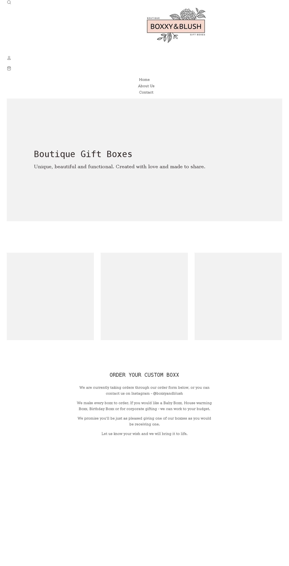 boxxyandblush.com shopify website screenshot