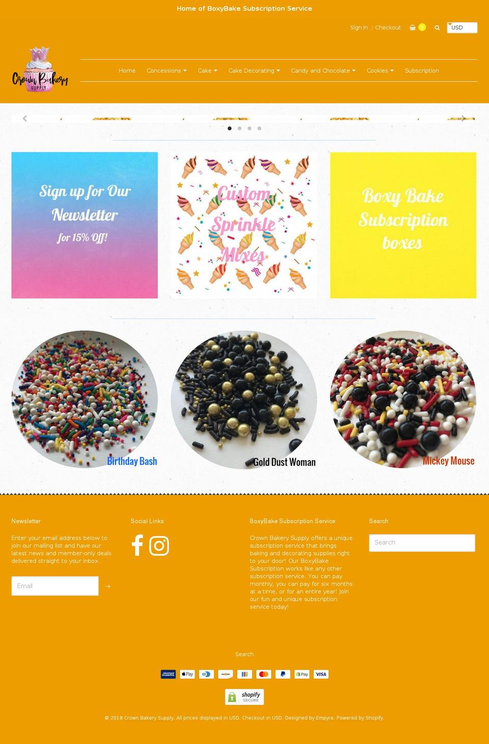 boxybake.com — Shopify storefront screenshot