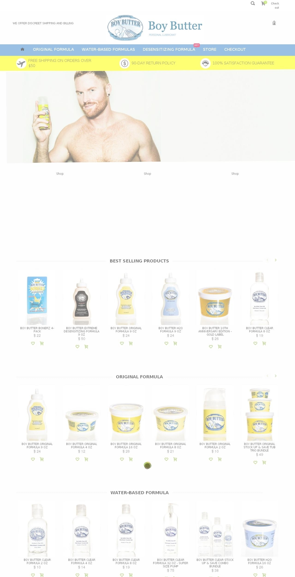 boybutterlubes.com shopify website screenshot