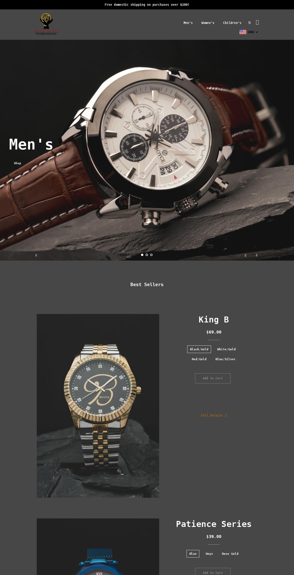 boyce-watch-international.myshopify.com shopify website screenshot