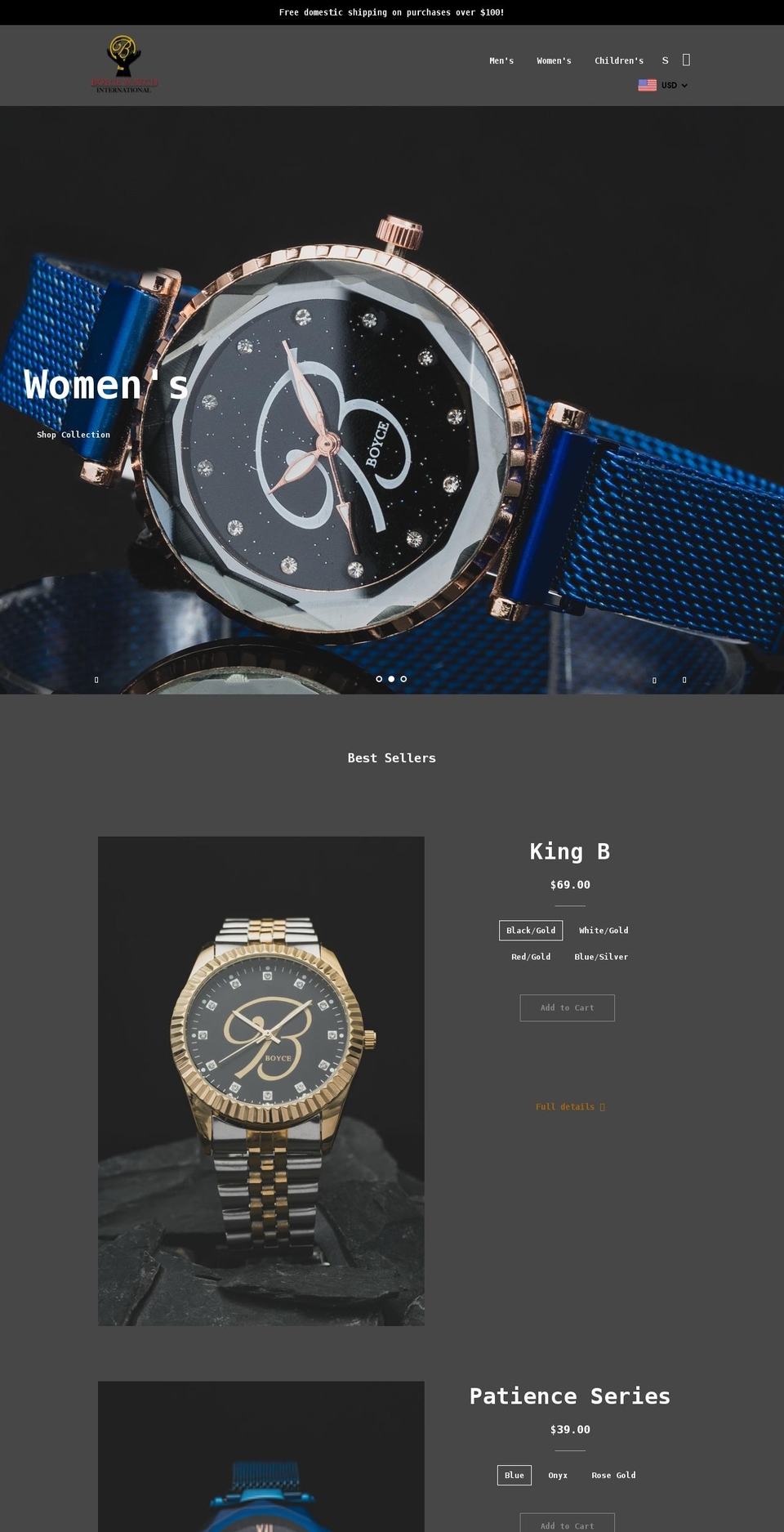 boycewatches.com shopify website screenshot