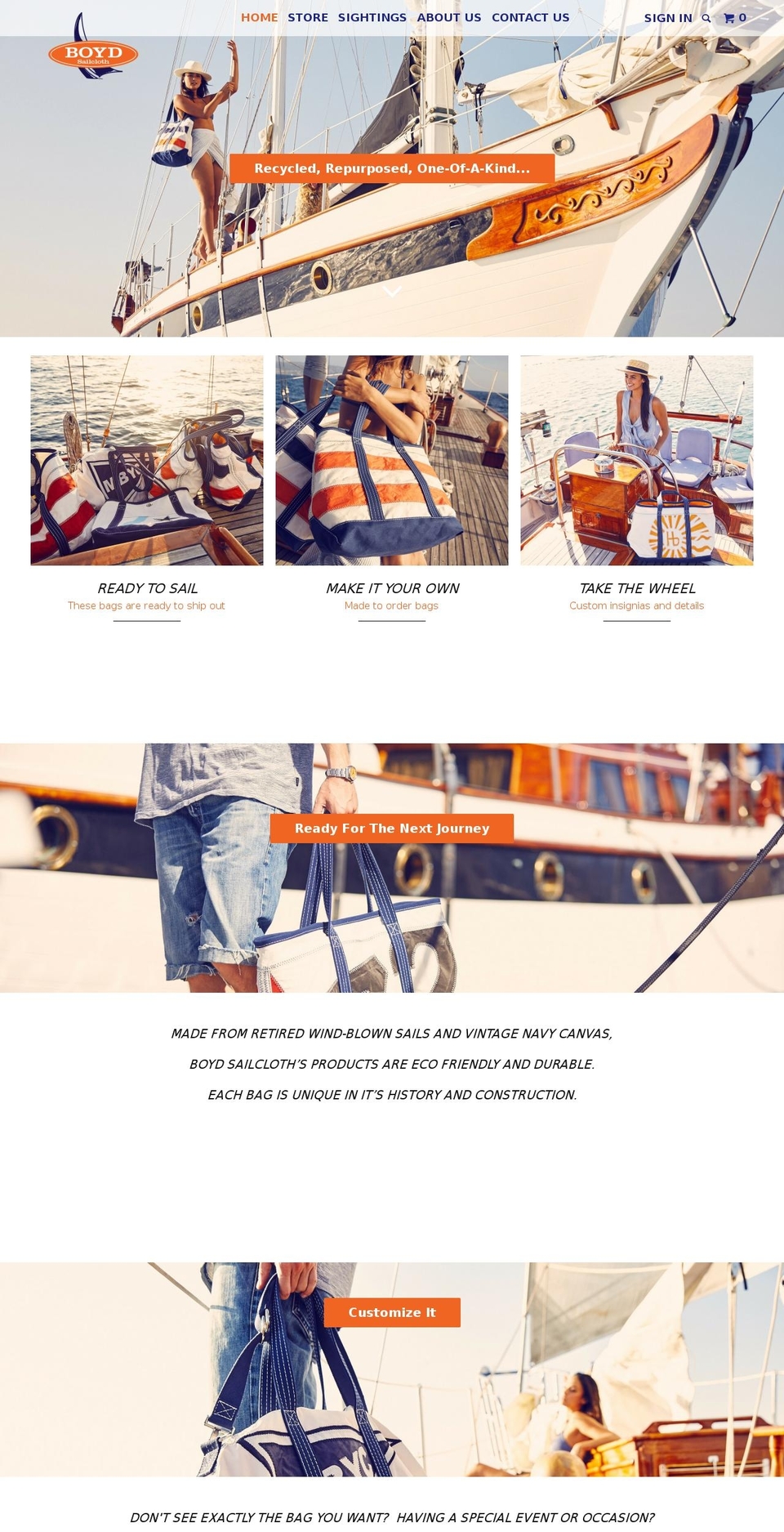 boydsailcloth.com shopify website screenshot