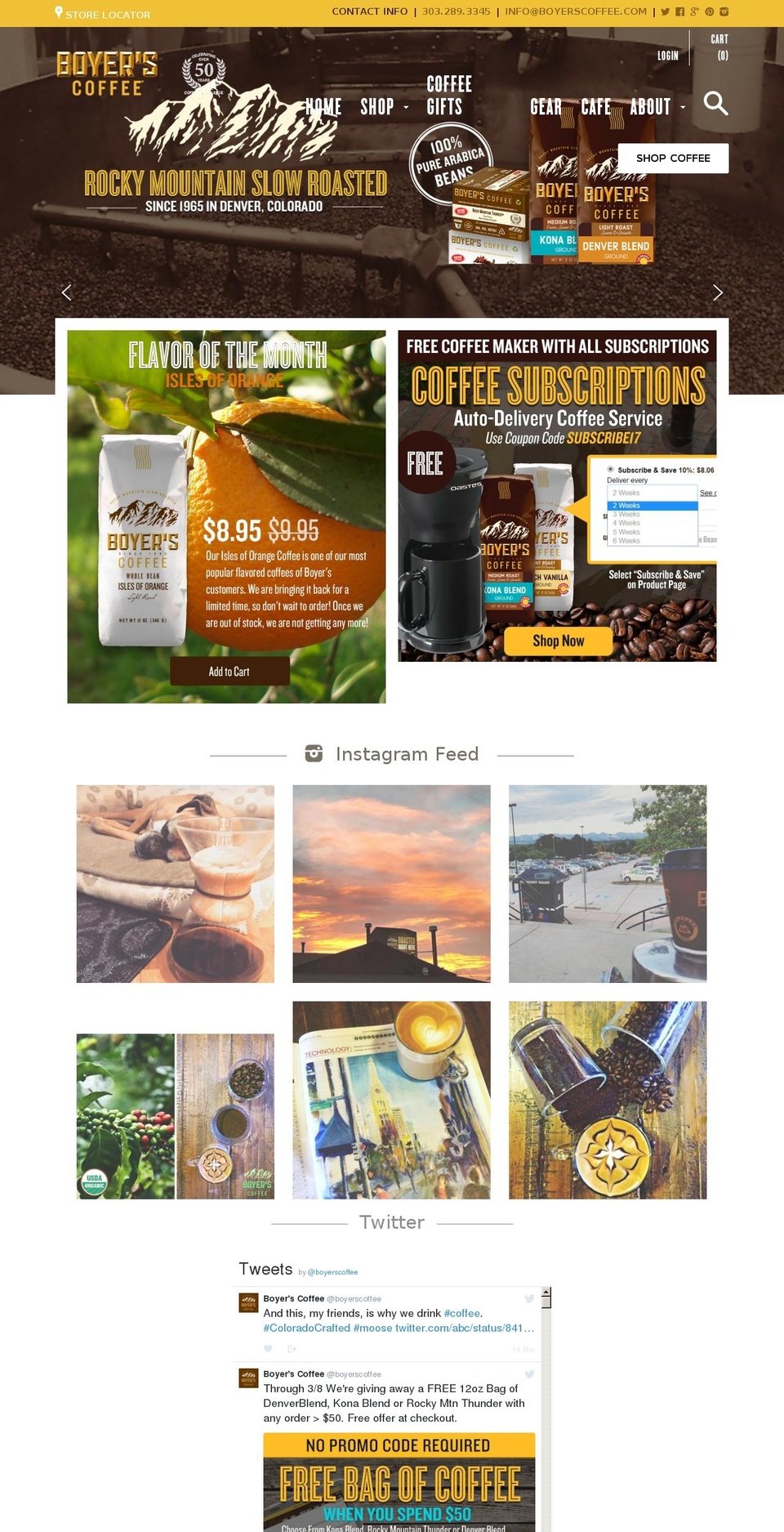 boyerscoffee.com shopify website screenshot