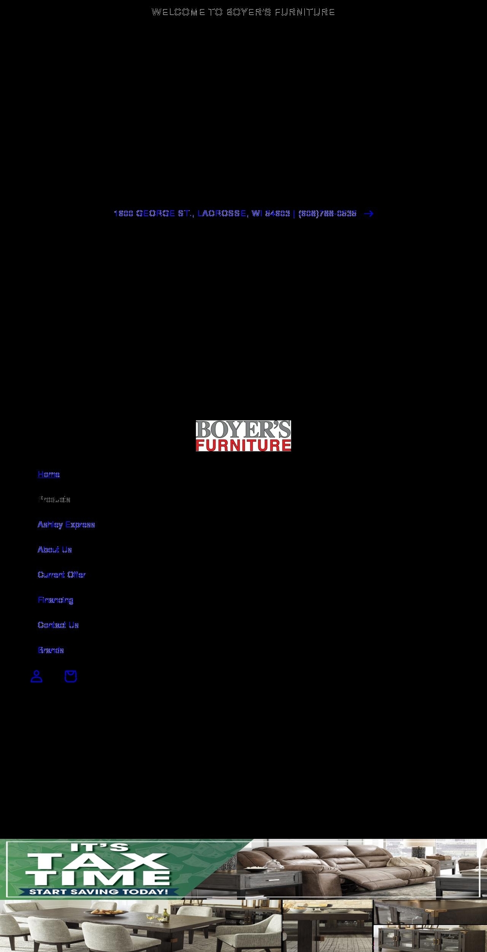 boyersfurniture.com shopify website screenshot