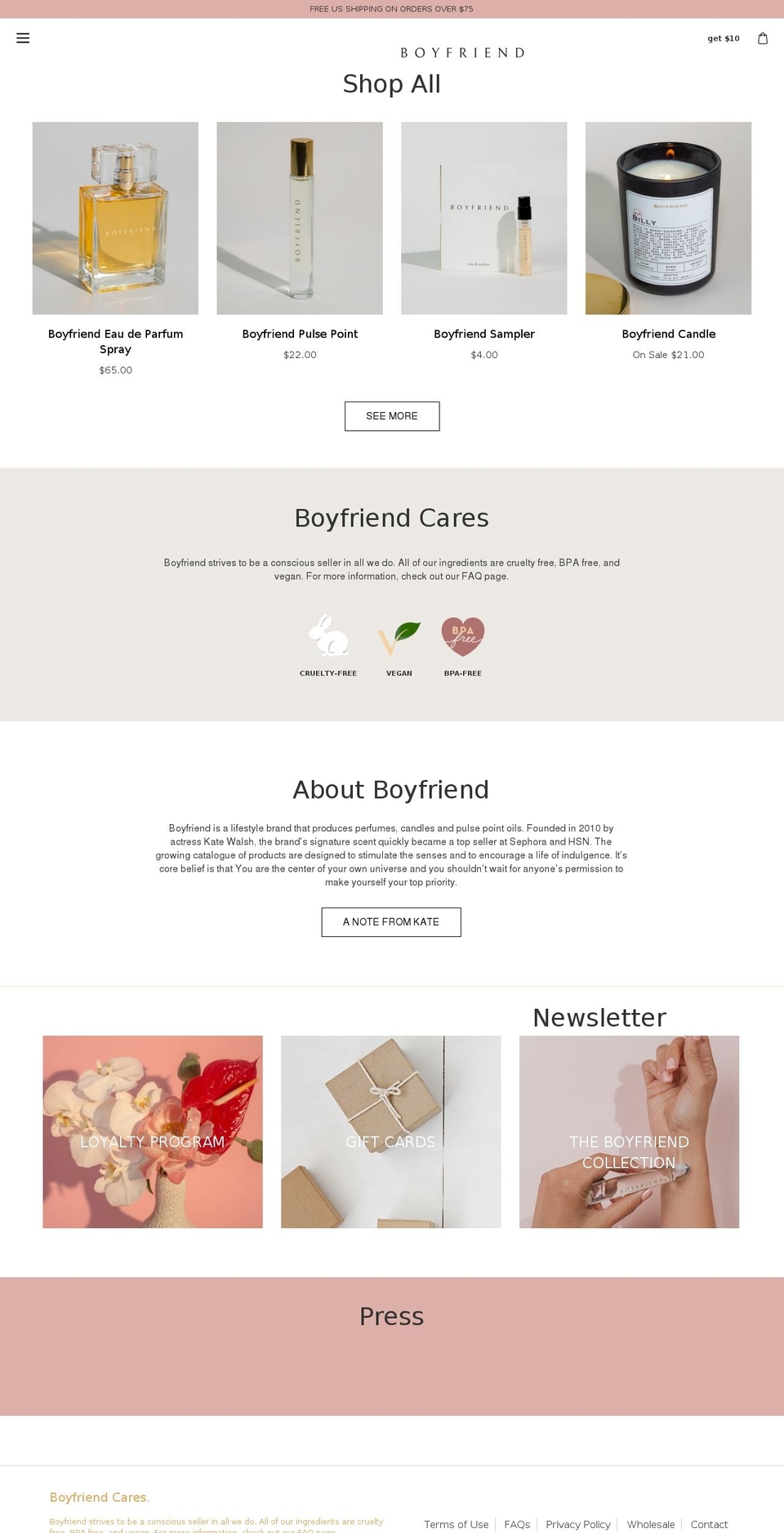 boyfriendperfume.com — Shopify storefront screenshot