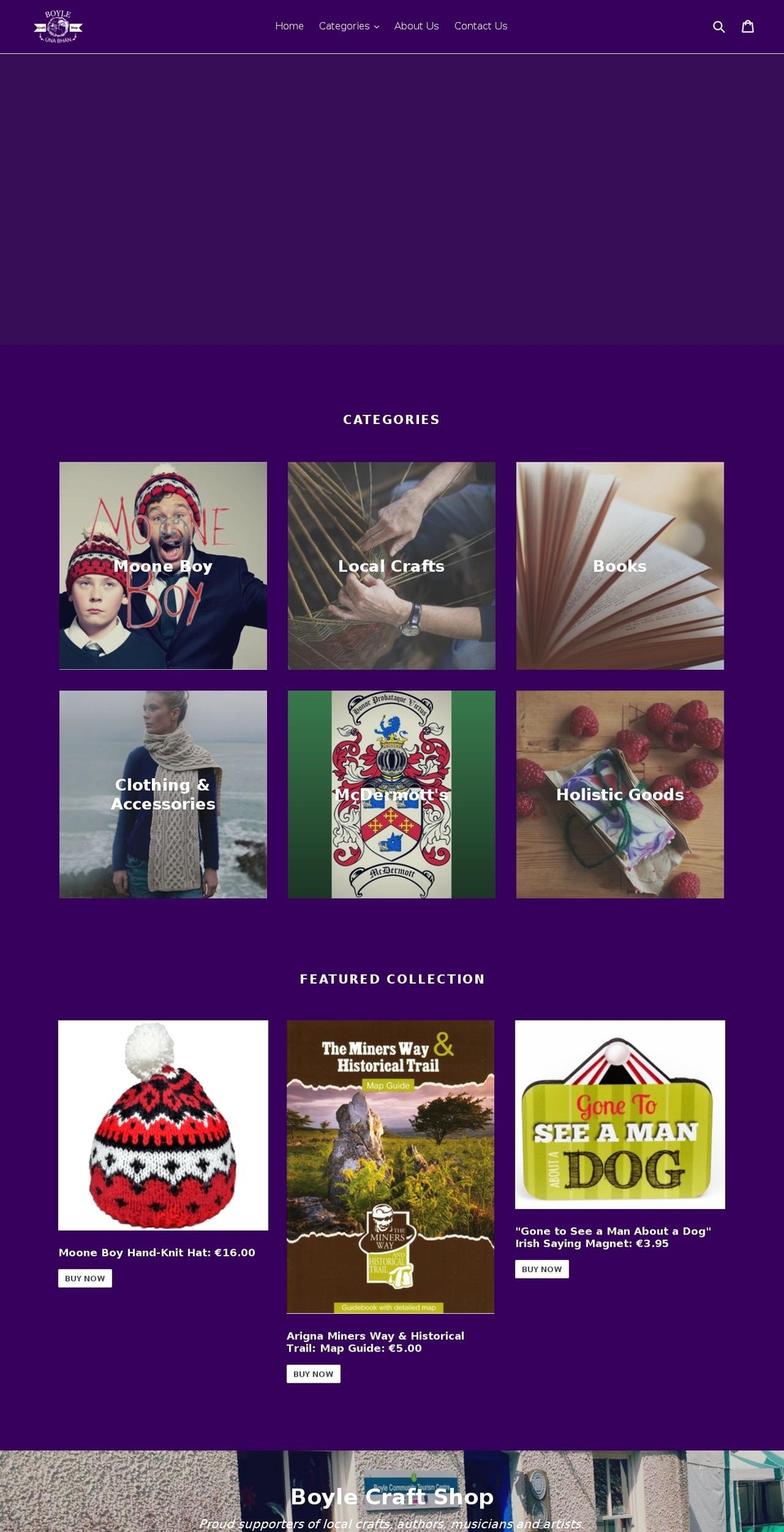 boylecraftshop.com shopify website screenshot