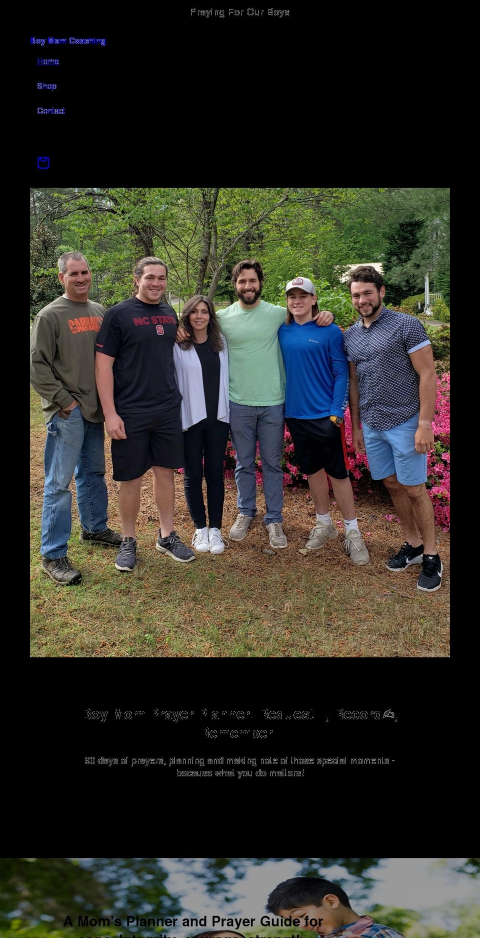 boymominfluence.com shopify website screenshot