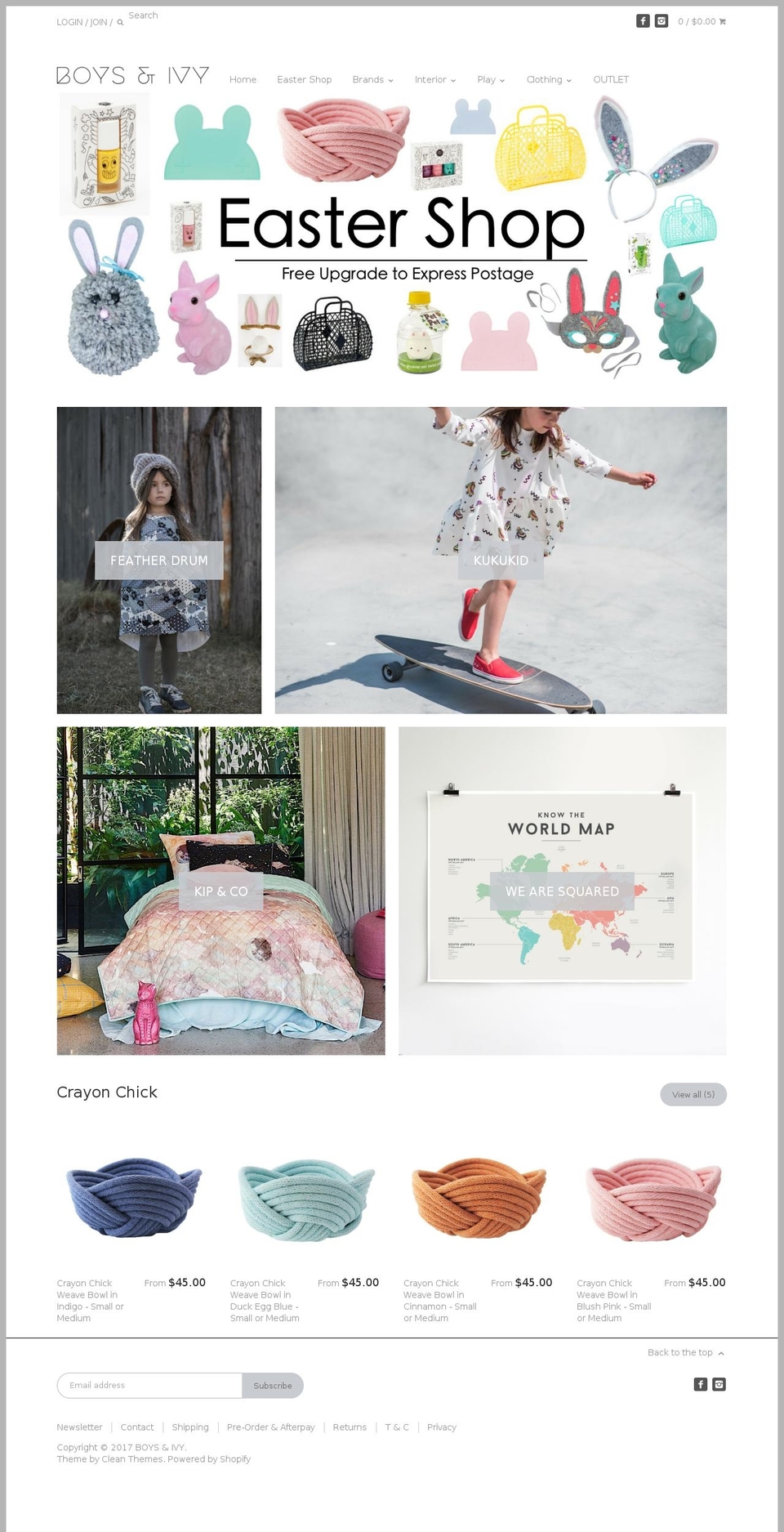 boysandivy.com shopify website screenshot