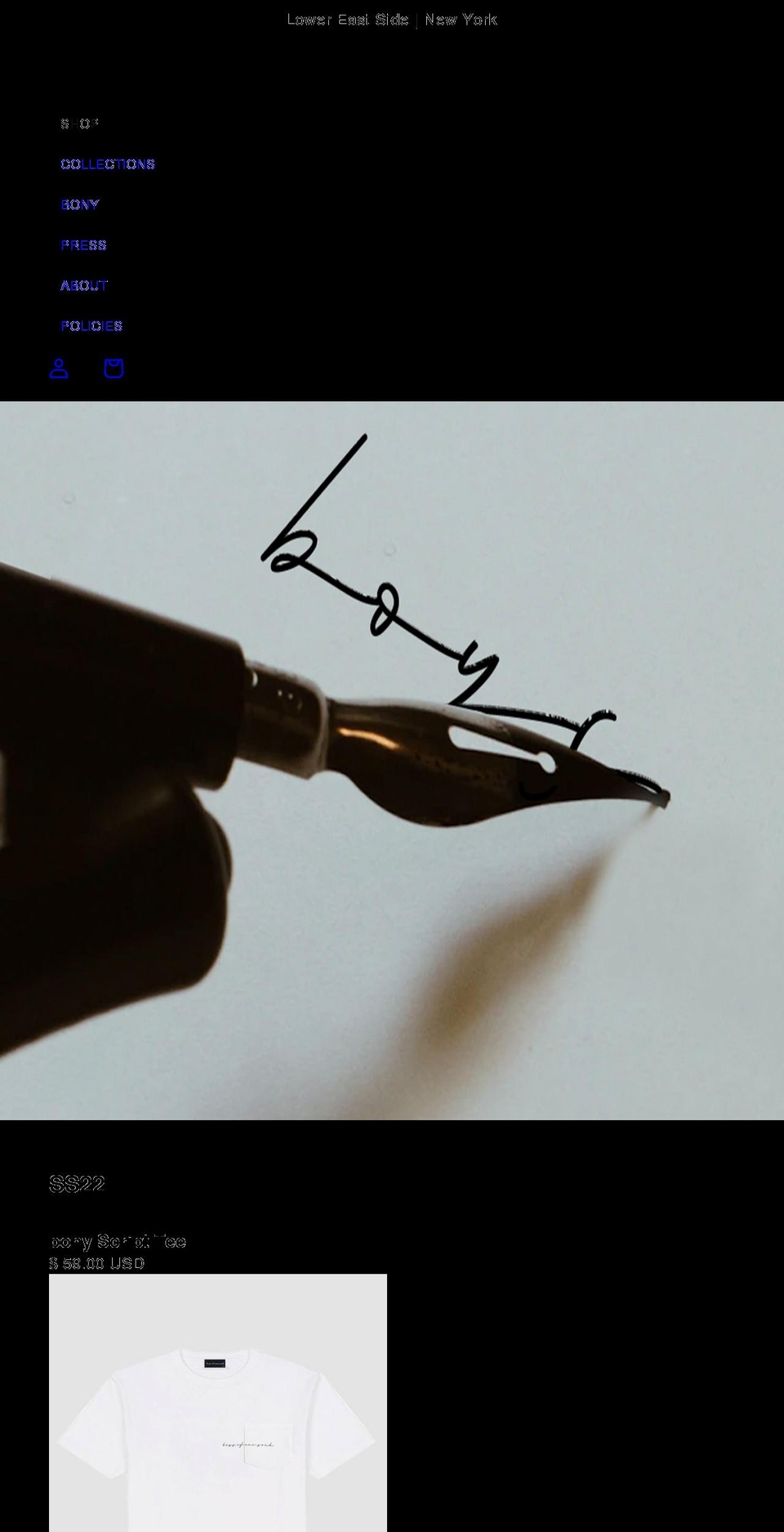 boysofnewyork.com shopify website screenshot