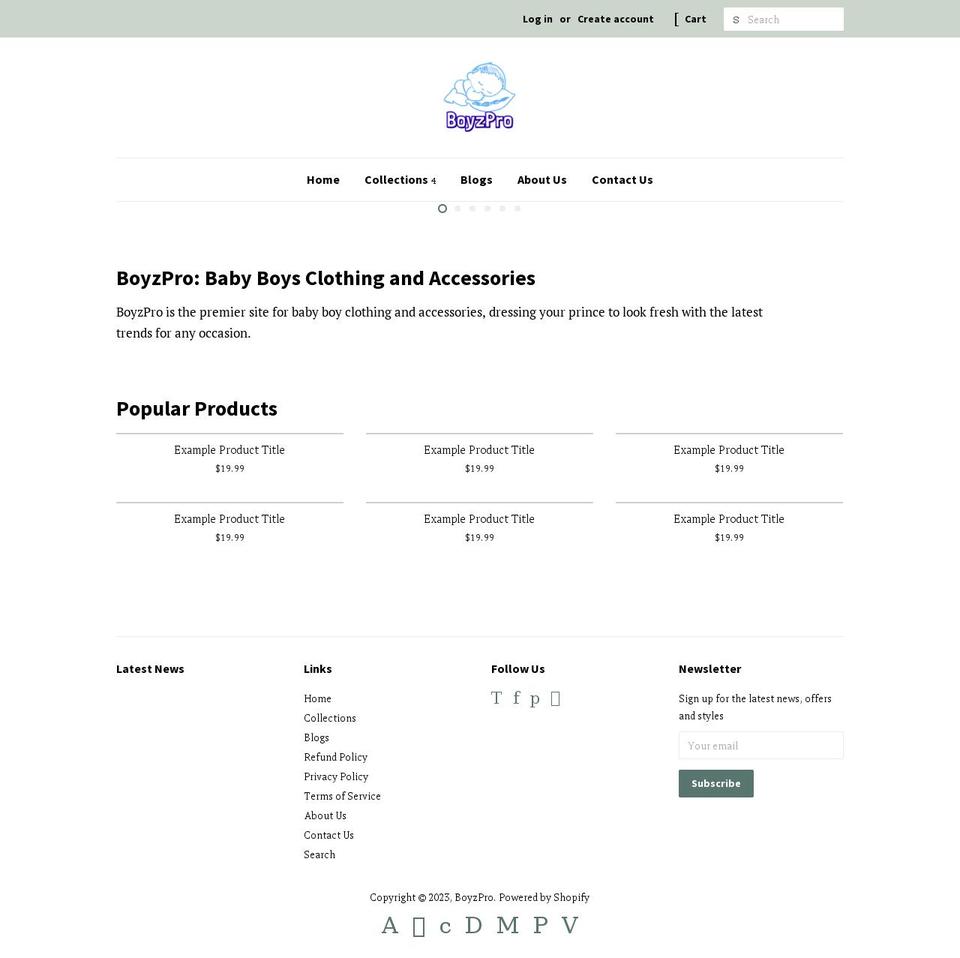 boyzpro.com — Shopify storefront screenshot