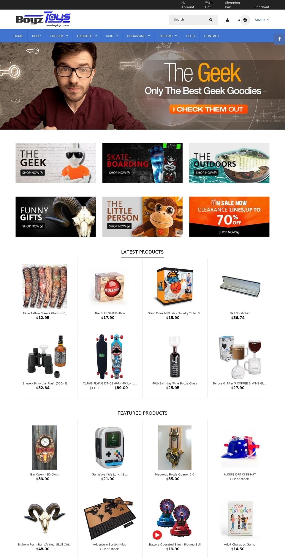 boyztoys.com.au shopify website screenshot