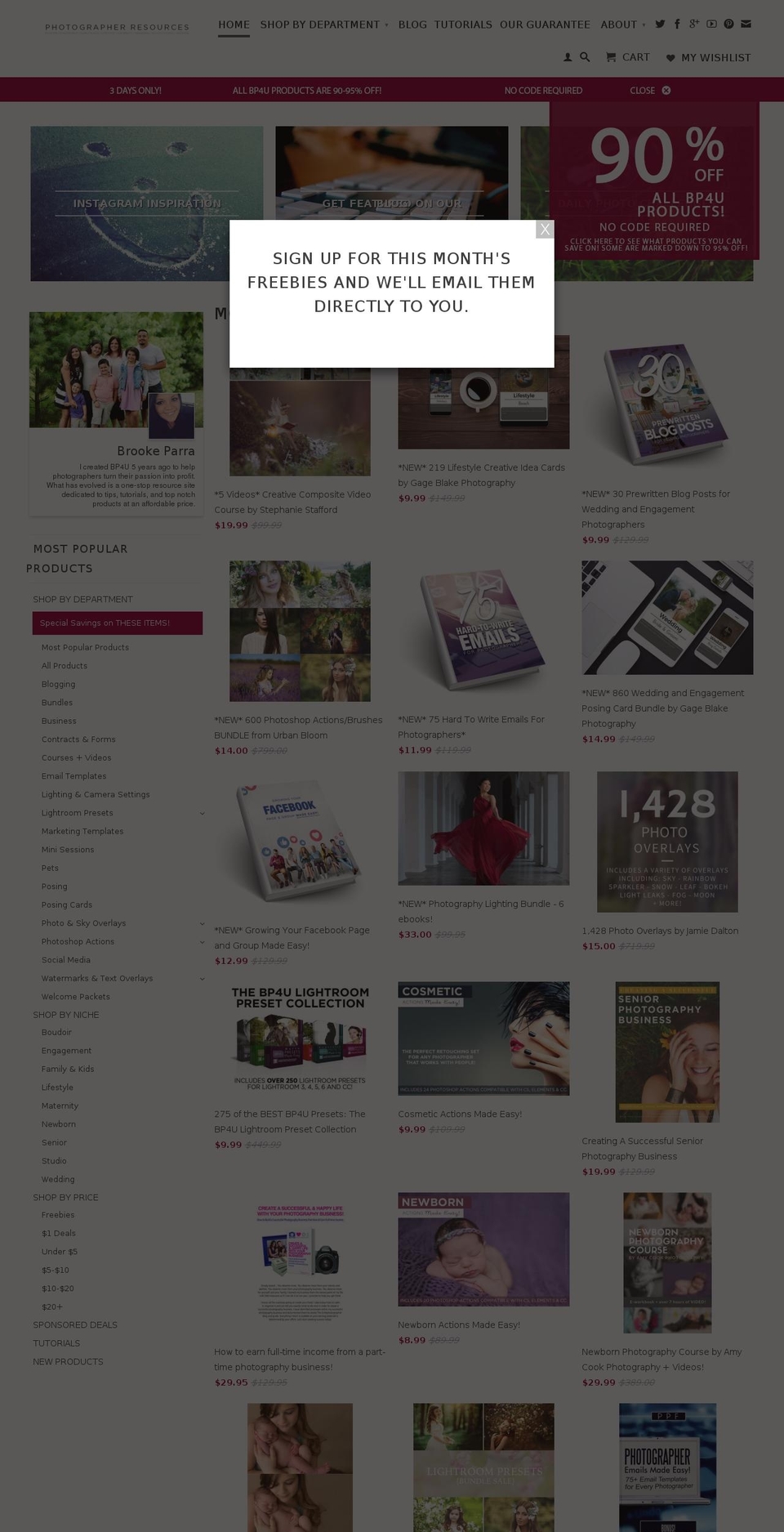 bp4uphotographyguides.com shopify website screenshot