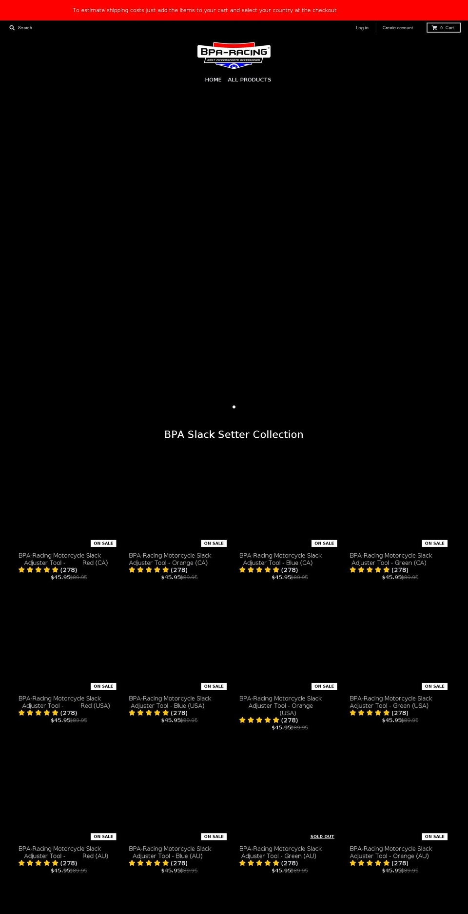bpa-racing.com shopify website screenshot