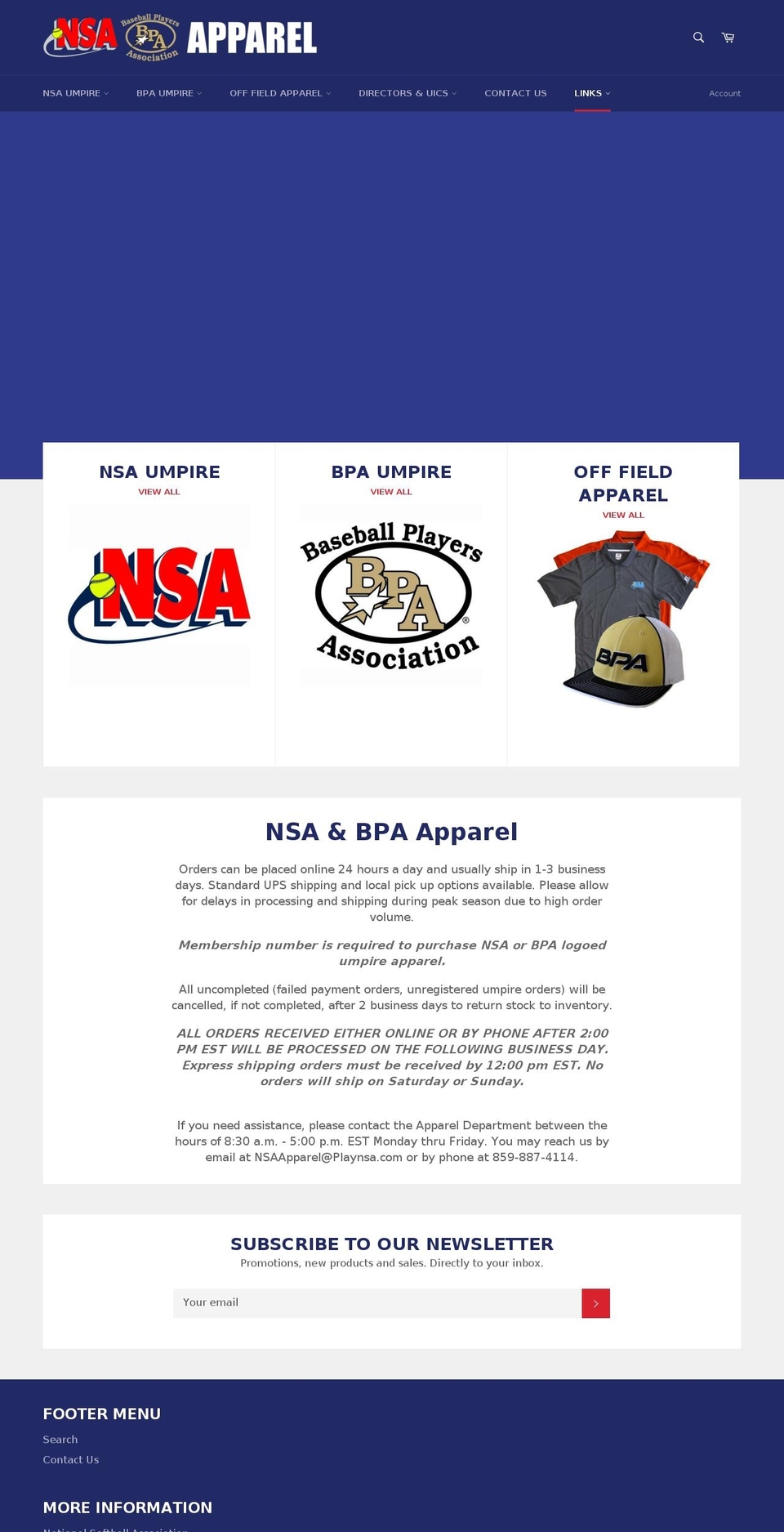 bpasportinggoods.com — Shopify storefront screenshot