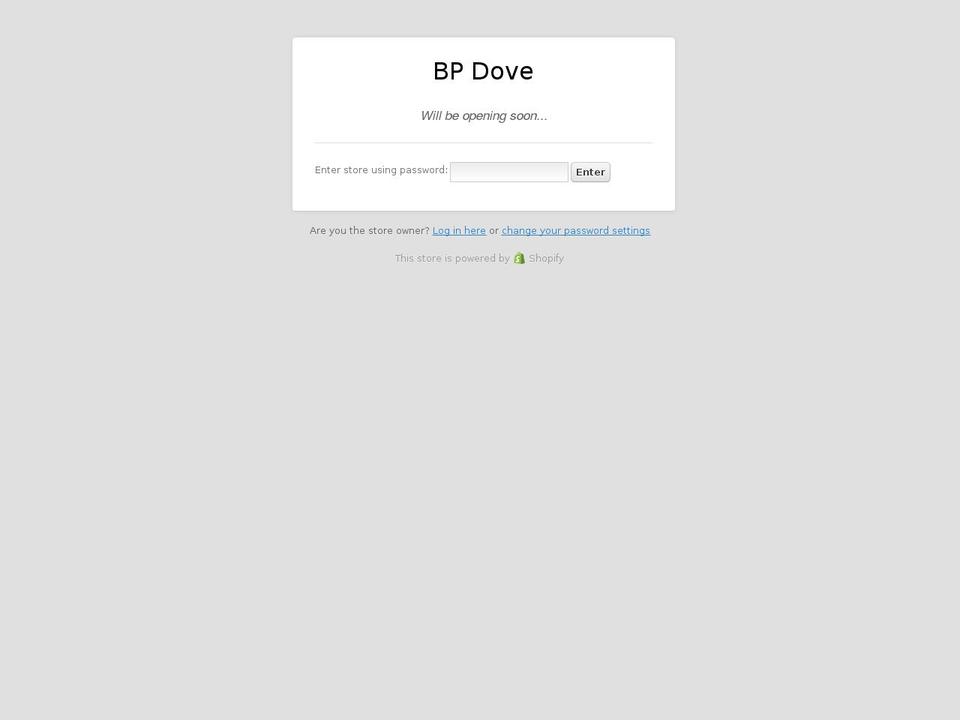 bpdove.com shopify website screenshot