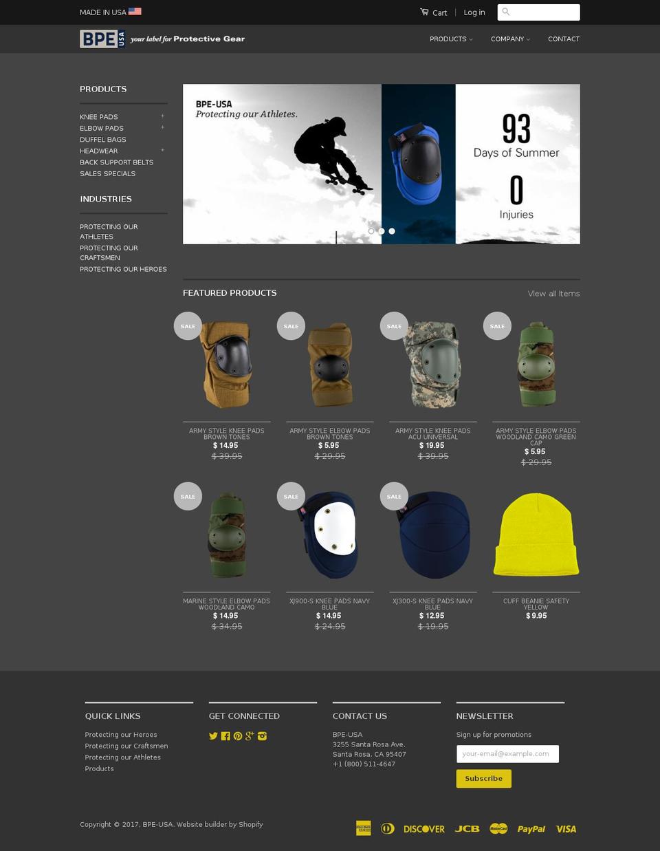 bpe-usa.com shopify website screenshot