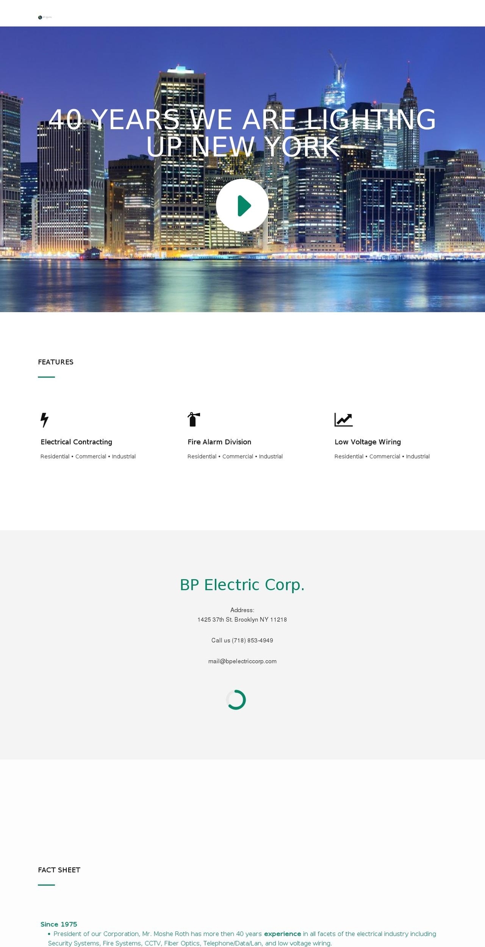 bpelectriccorp.com — Shopify storefront screenshot