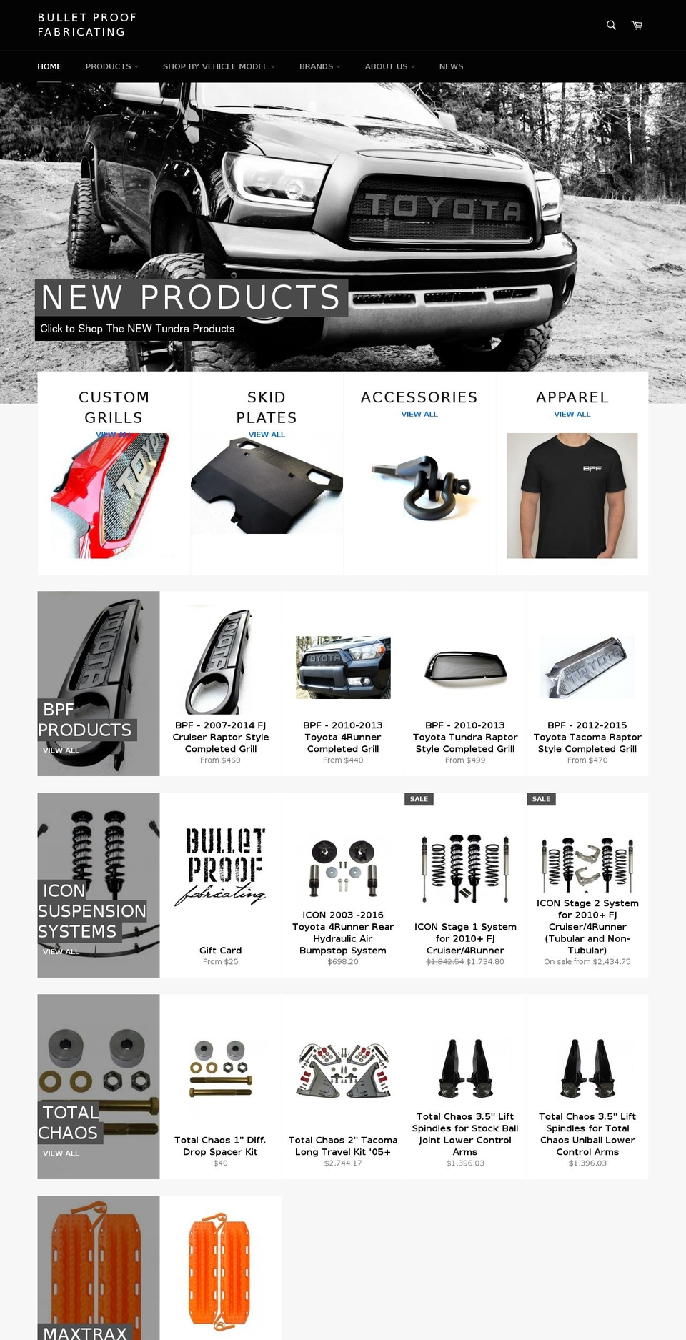 bpfabricating.com shopify website screenshot