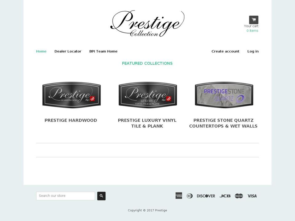 bpiprestige.com shopify website screenshot