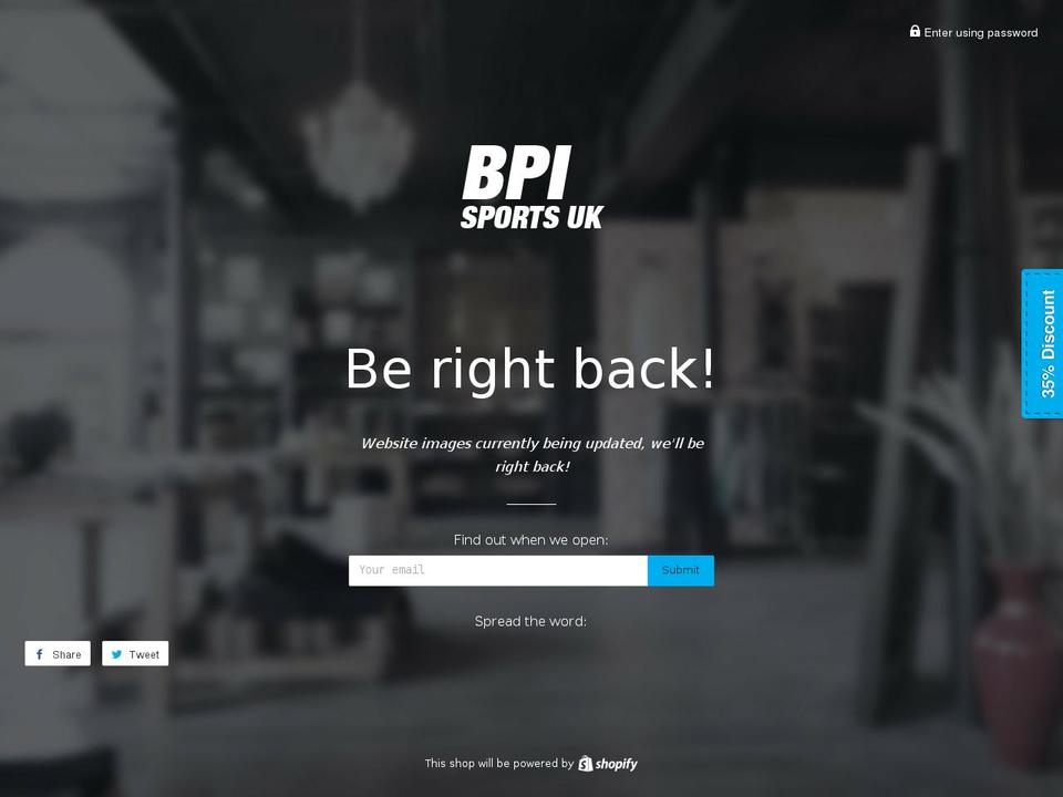 bpisports.co.uk shopify website screenshot