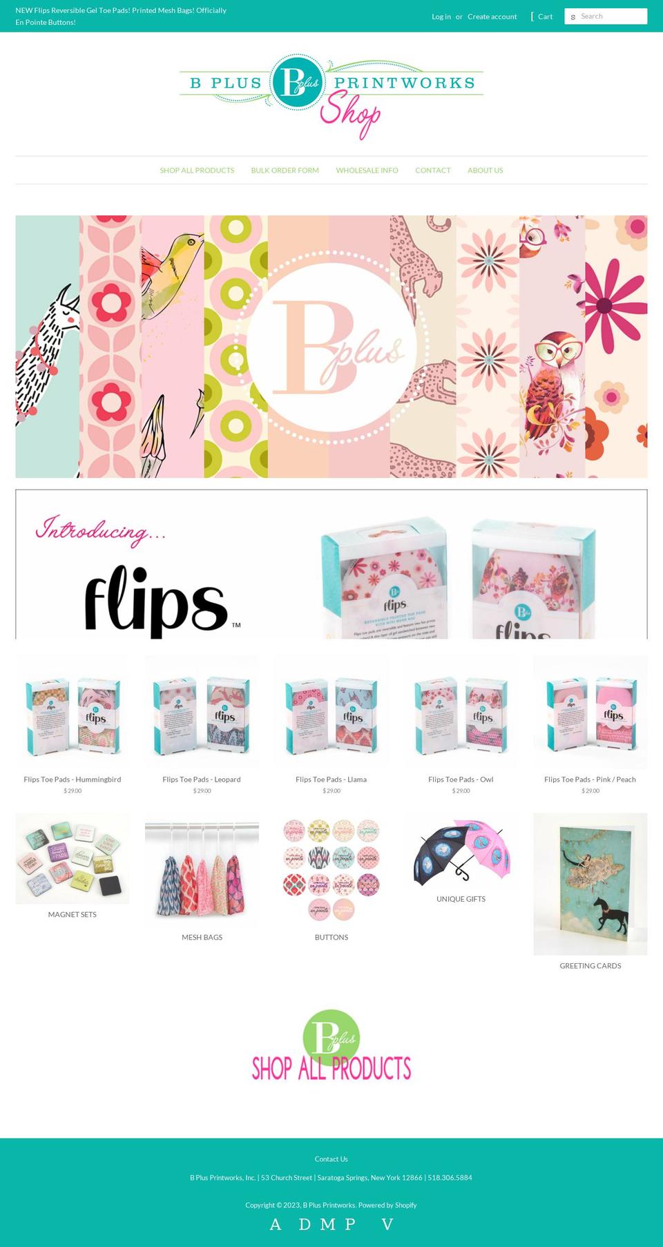 bplusprintworks.com shopify website screenshot