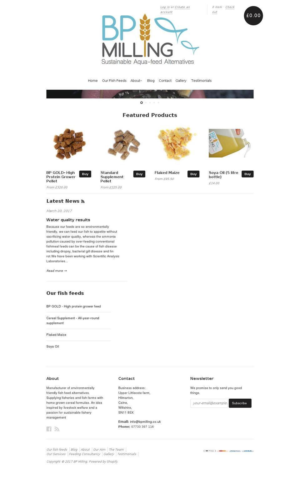 bpmilling.co.uk shopify website screenshot